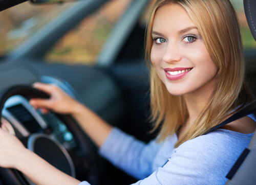 Female Driving a Car